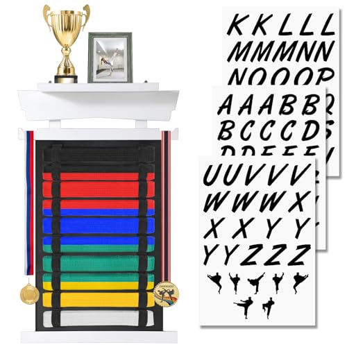 Tolida Organizador De Cinturón De Artes Marciales, Soporte De Cinturón De Bambú Y Fieltro, Para 10 Cinturones De Jodu, Taekwondo, Karate, Aikido, Como Regalo De Artes Marciales Y Recuerdo, Color