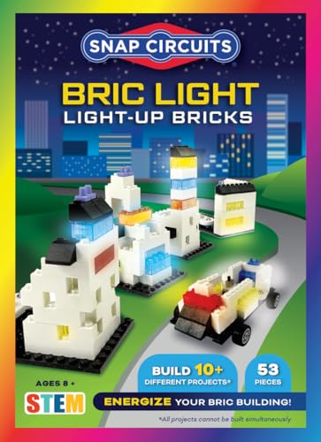 Snap Circuits BRIC Light, Building Bricks & Electric Circuit Kit for Kids, STEM Educational Toy for Kids 8+, Light Up Bricks, 10 Builds Included,...