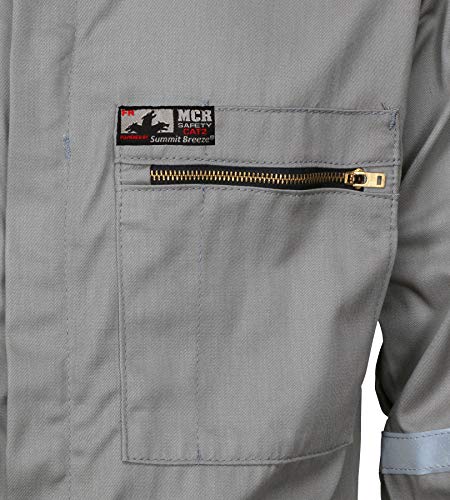 Image of MCR Safety - Flame Resistant Coverall Gray Long Sleeve Coverall (SBC201148T)