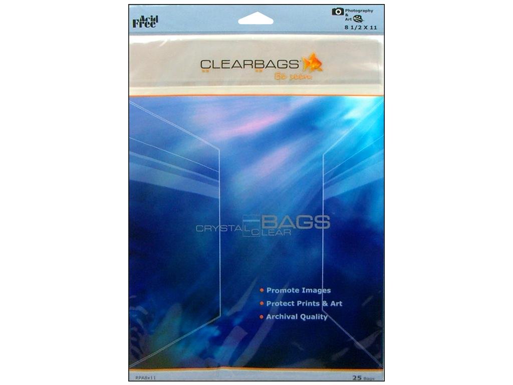 ClearBags 8 ½ x11 Seal Top Closure Bags, Perfect Fit for 8 ½ x 11 Photos, Art Prints, Pictures, Posters | Resealable Adhesive, Not Flap | Crystal Clear, Archival Safe | RPA8x11 Pack of 25