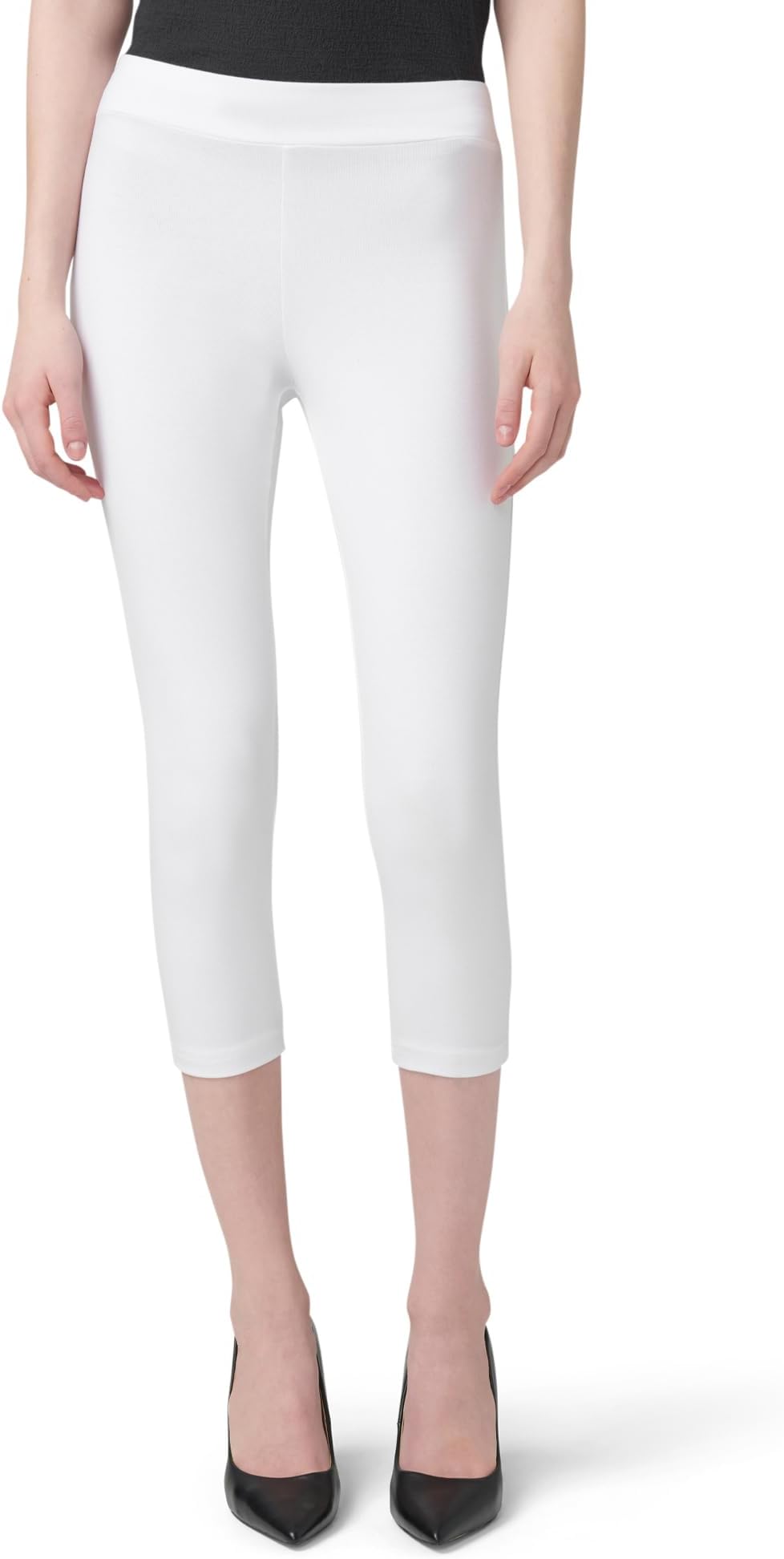 HUE Women's Wide Waistband Blackout Cotton Capri Leggings, Assorted