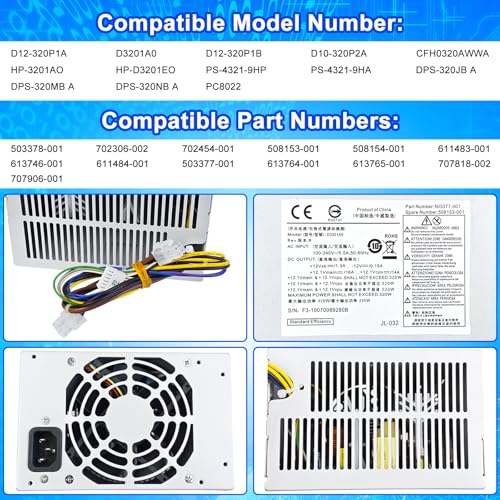 Fuente de alimentación S-Union 320W modelo D10-320P2A compatible HP miniatura 2