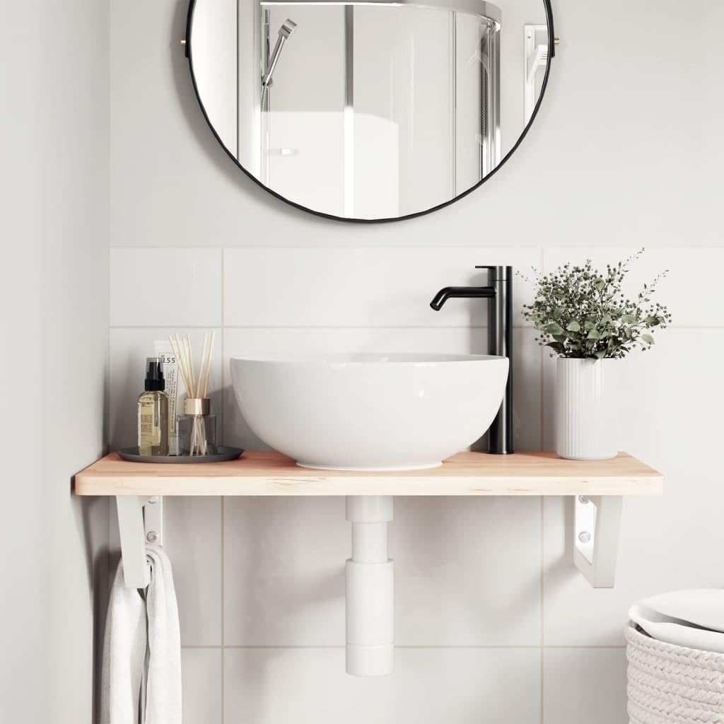 Supporti angolari per lavabo, 2 pezzi, bianco, trapezoidali, in acciaio, supporto per scaffale, tavola, piastra in legno, parete, pavimento, officina, garage, cantina, costruzione, mobili