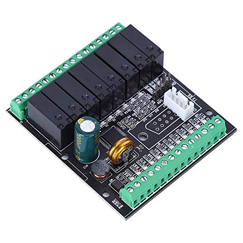Fdit Small PLC Control Board Professional Soporte Técnico Controlador Lógico Programable con Salida de Retransmisión para Aplicaciones de Automatización Industrial, 12 Punto de Entrada