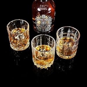 Kanars whiskey glasses mixed 10 oz scotch glasses set of 6 rock bar tumblers 3 patterns in luxury gift box for birthday anniversary valentines day and wedding  urban country home decor