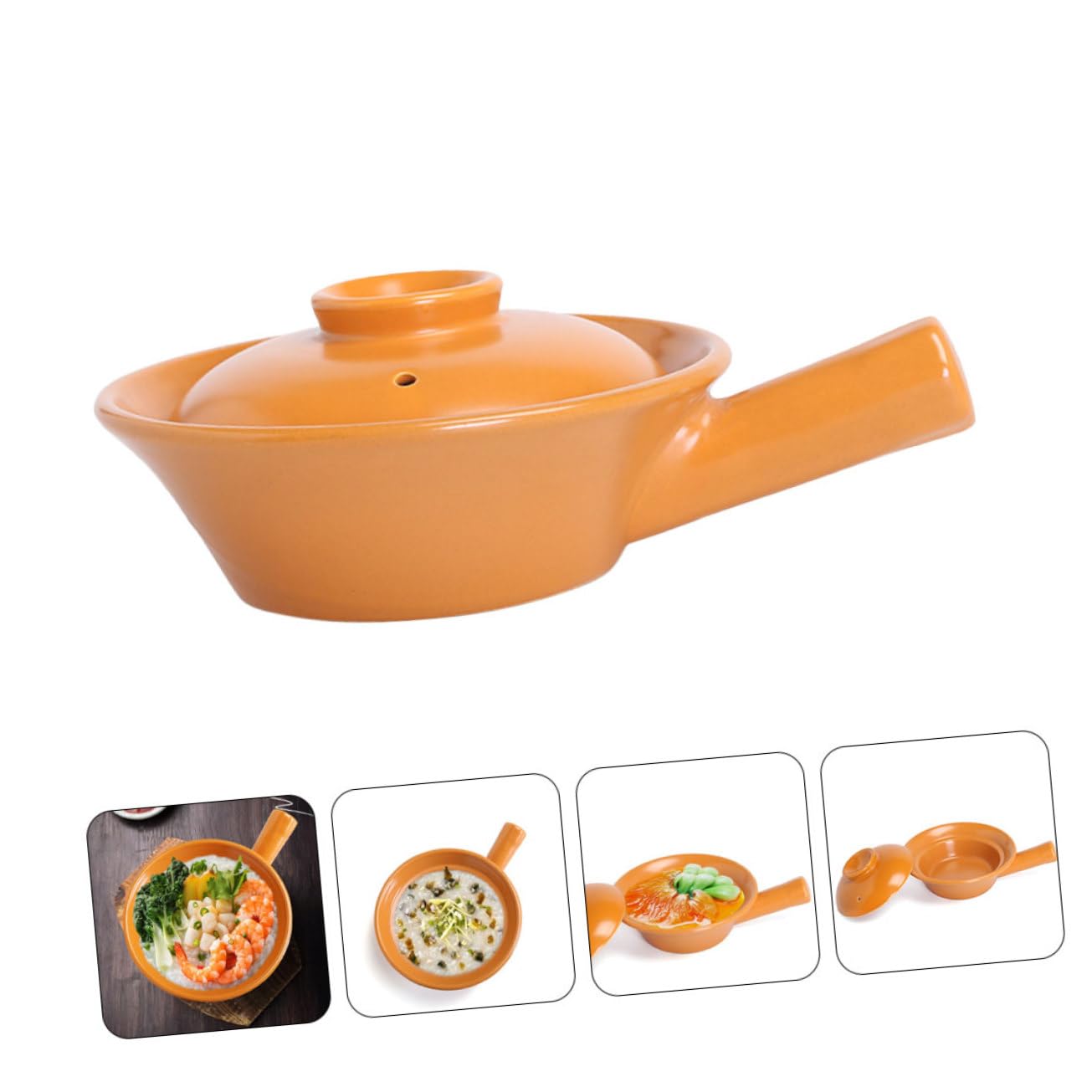 PRETYZOOM Pentola per Stufato in Ceramica con Manico Ideale per Zuppa di Porridge Pasta Alimenti per Bambini Cucina E Sicura.