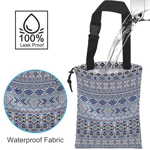 Image of Car Trash Bag Hanging Sprites Tribal Motifs Car Trash Can Waterproof Garbage Bag Hanging for Car Back Seat with Adjustable Straps and Drawstring for Car Accessories Vehicle Travelling