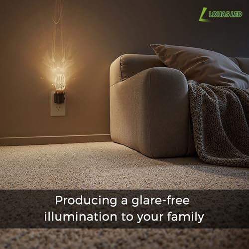 Image of L LOHAS LED Night Light, Dimmable Night Lights Plug into Wall, Light Sensor | Automatic Nightlights Plug in, 3000K 100LM, LED Nightlight, Crystal Acrylic Decorative, Hallway Bedroom Bathroom, 1 Pack