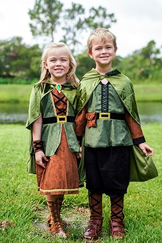 Image of ReliBeauty Kids Archer Costume Boys Girls Hunter Costume with Cape,Green