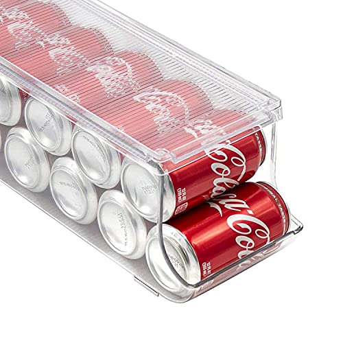 Sorbus Soda Can Organizer For Refrigerator Stackable Can Holder Dispenser With Lid For Fridge, Pantry, Freezer – Holds 12 Cans Each, Bpa-Free, Clear Design #TOP6