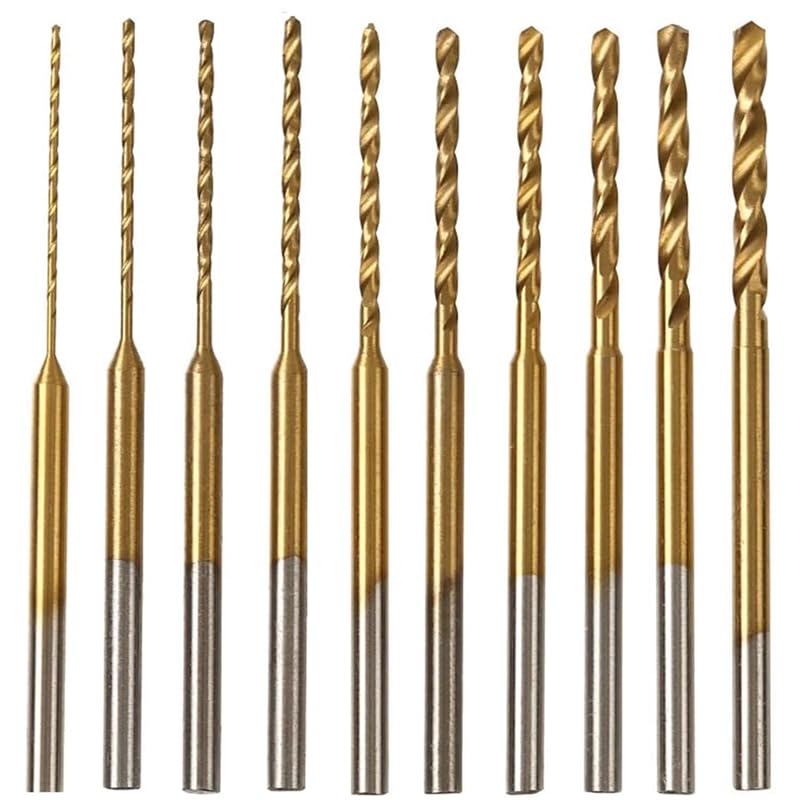 10Pcs Micro-Twist Drill Bit Set - 0.6mm-2.2mm Tiny Drill Bit 2.35 Shank HSS Mini Engraving Drill Bits Hole Drilling Tool