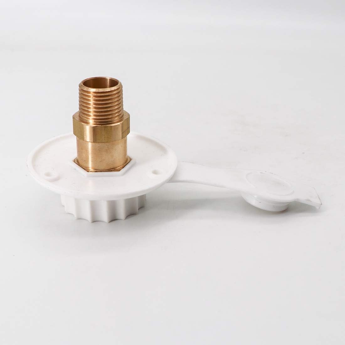 kipa RV City Water Fill Inlet Flange Brass RV Water Hookup Connector FPT 1/2" Female Thread 3" Flange White, with Check Valve backflow Preventer in City Water Connection : Automotive