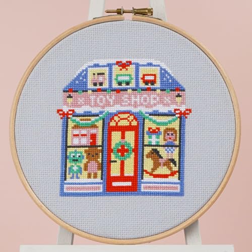 Broderie point de croix débutant Jingle Bell Toy Shop pour Noël