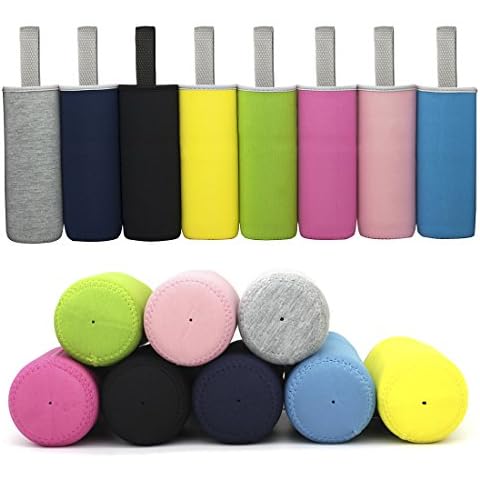 Kvvdi 8 Pack 12 oz - 18 oz Neoprene Water Bottle Sleeve 16.9 oz Insulated Glass Drink Bottle Cover Cover