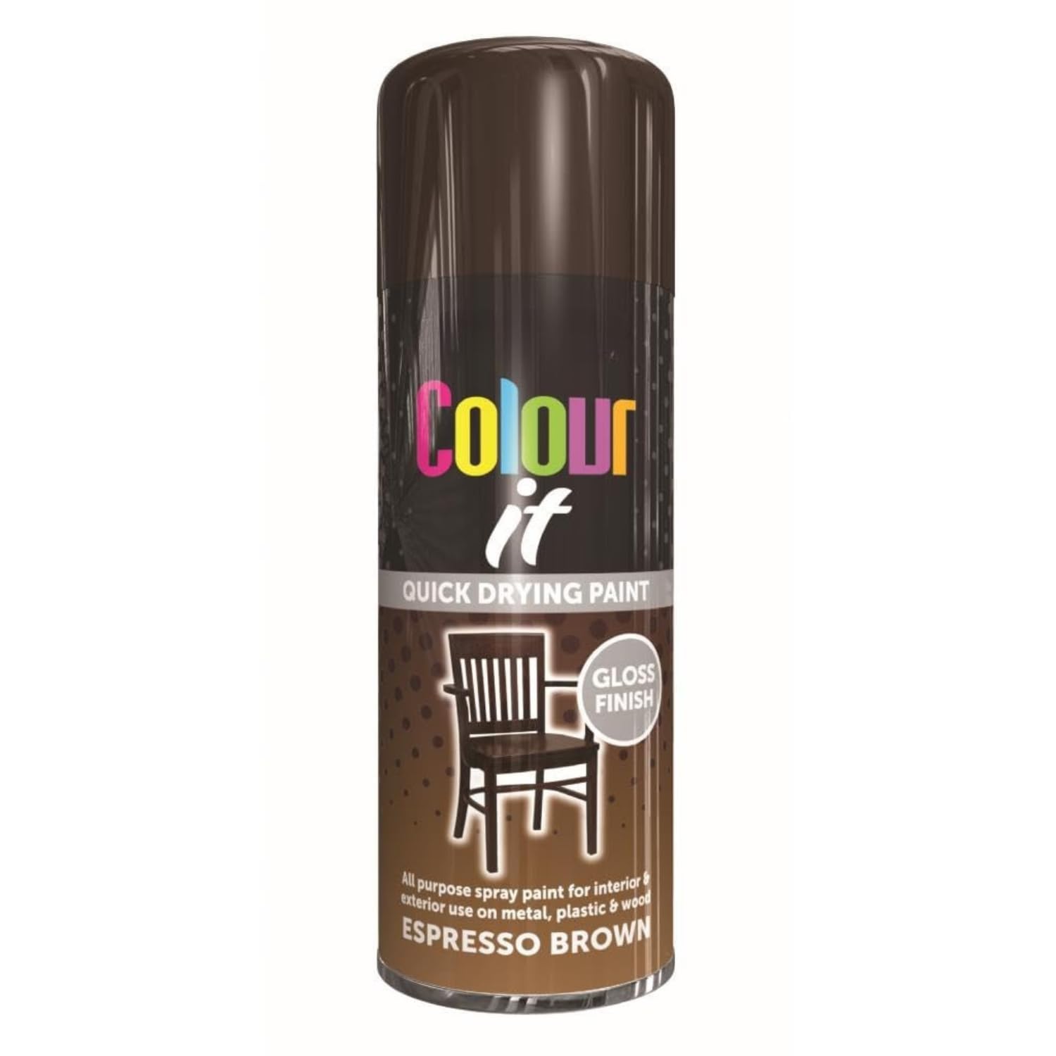 Inspired Essentials All Purpose Aerosol Spray Paint 400ml Quick Drying Spray, Fast Dry and Excellent Coverage for Metal, Wood, Plastic and More (1, Espresso Brown)