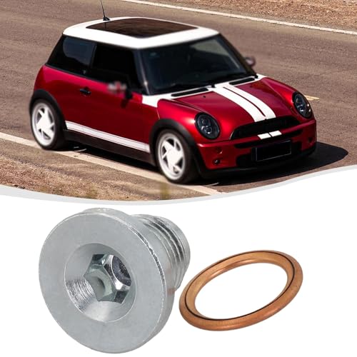 Image of EaseSunny Oil Drain Plug, Sump Gasket, for BMW Mini Cooper, Aluminum Screw Seal Kit, OEM 11137585928, R56 R55 R57 R58 R59