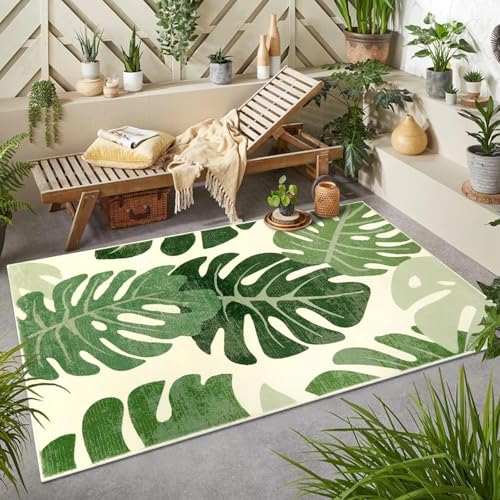 Alfombra de hojas verdes para baño y recibidor que transforma la bienvenida a tu hogar 3