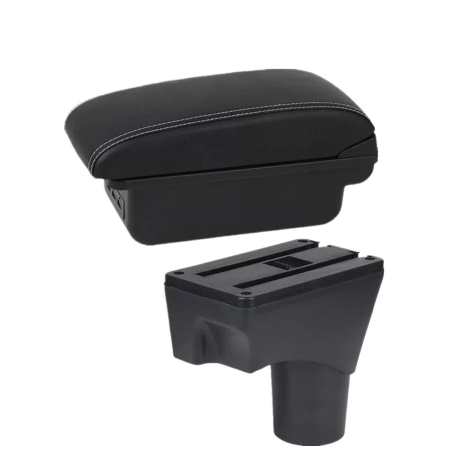 Umdjju B1 Black White 3Usb For Nissan For March For Micra For K13 For Mk4 Iv 2010-2023 Armrest Box Car Storage Interior Accessories Car Centre Console Armrest Box(B1 Black White 3Usb)