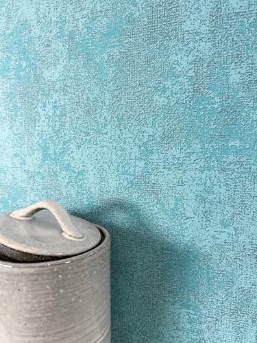 NEWROOM Papier peint Bleu Couleur Unie Intissé - Couleurs Unies Aspect Tissu Textile Moderne