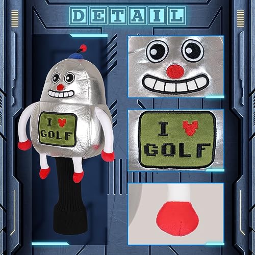 Craftsman Golf Novelty Robot Plush Driver Headcover Fits up to 460cc Head, Silver, for driver club - Image 4
