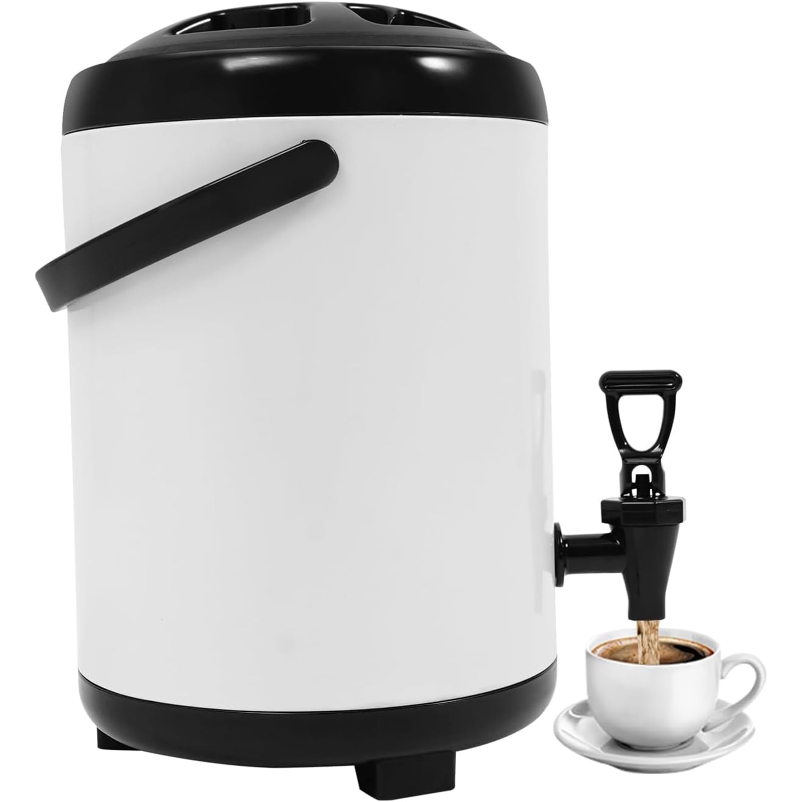 Getränkespender aus Edelstahl, isolierter Getränkebehälter mit Zapfhahn für Kaffee, Tee, Saft, Partys, 6 l