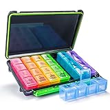 Remtise Weekly Pill Organizer, 7 Day Pill Box (4-Times-A-Day) Portable for Travel with Moisture-Proo