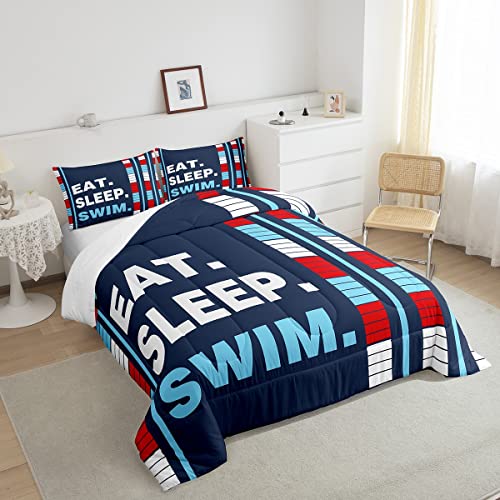 Image of Feelyou Kids Swimmer Bedding Set King Size 3Pcs for Boys Girls Teens