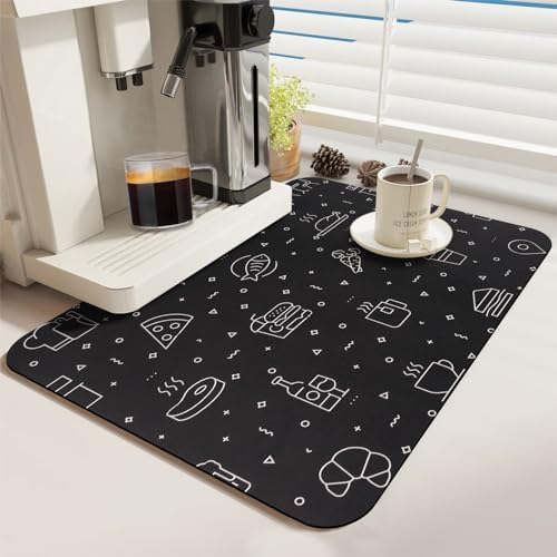 Coffee Mat for Countertops, Strong Absorbent Coffee Maker Mat with Anti