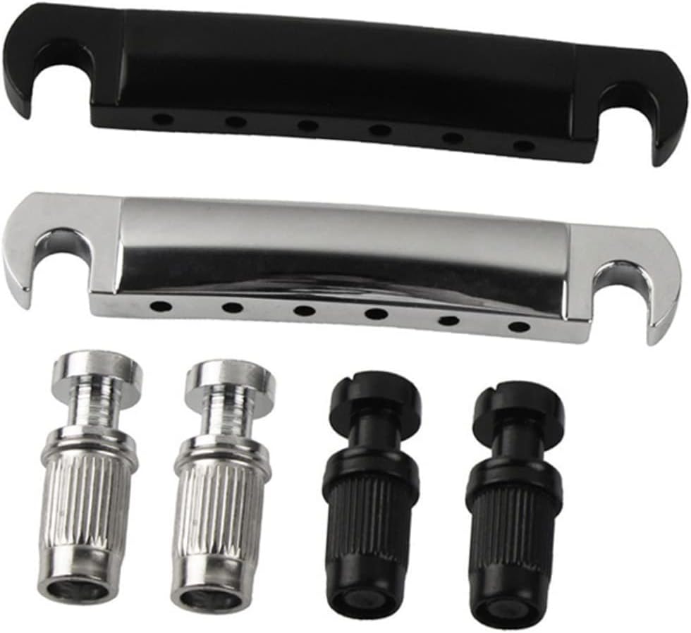 Levemolo 1set Zinc Alloy Electric Guitar Bridge Tailpiece for Guitar Matching Posts Easy to Clean