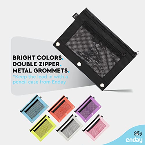 Image of Enday Black Pencil Pouch For 3 Ring Binder, Zippered Binder Pencil Pouches, 3 Ring Pencil Pouch for Binder, Pencil Case for Binder, Large Pencil Bags for School, Home, and Office (2 Pack)