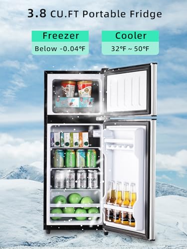 Image of F.W.WOOLWORTHS Refrigerator with Freezer 3.8 Cu.Ft Silver