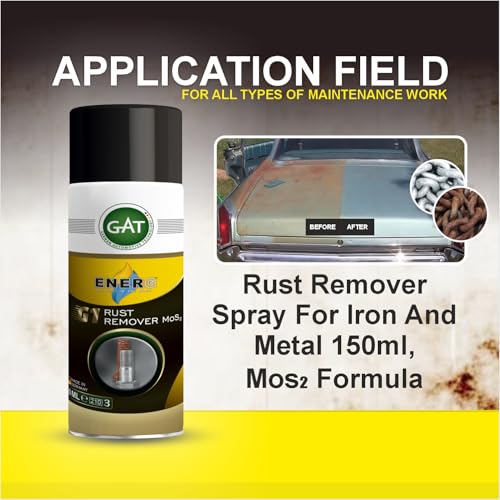 Image of ENERG G1 Rust Remover MoS2 Spray 150ml | Fast Acting Rust Dissolver, Metal Protector, German Automotive Technology, Loosens Rusted Parts & Stops Corrosion