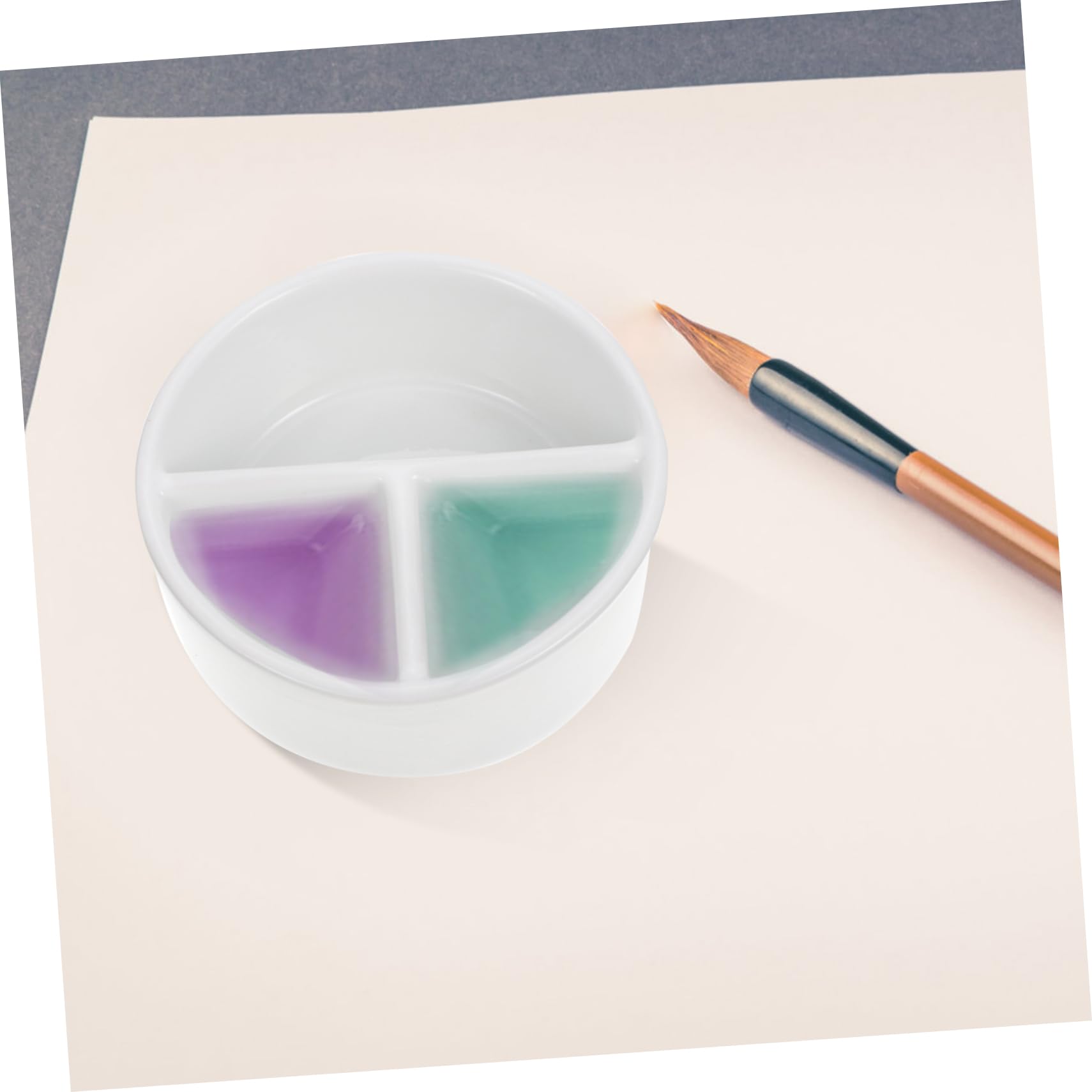 Uonlytech Pot à Pinceaux Portable Blanc Grosse Capacité en Céramique Résistant aux Chocs pour Nettoyage Pinceaux Maquillage pour Artistes et Amateurs de Calligraphie