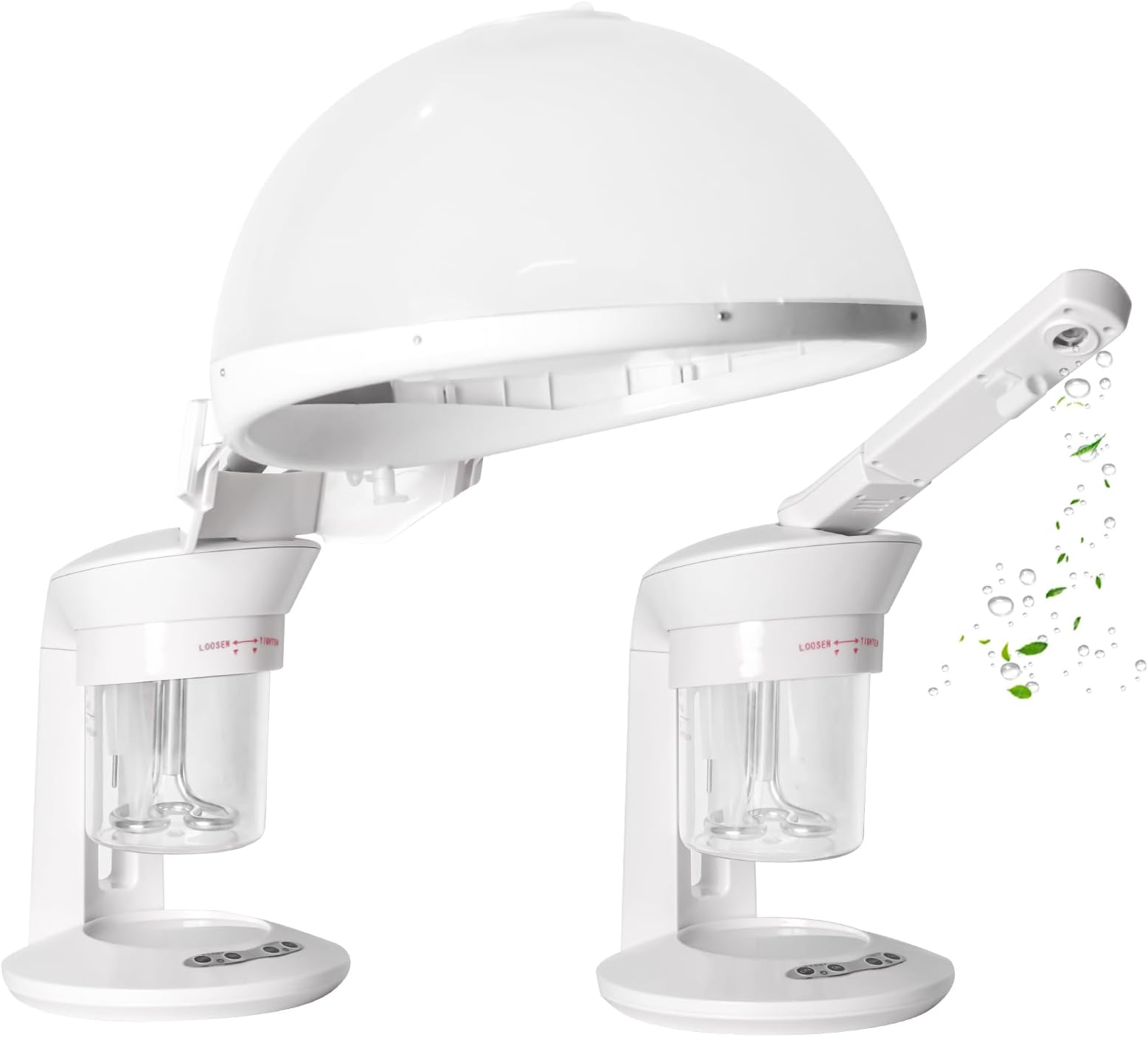 Hair Steamer, 2 in 1 Hair and Face Steamer for Natural Hair with UV Ozone, Hair Humidifier Moisturising Hydration System Sprayer for Personal Care Use at Home Salon and Salon SPA White