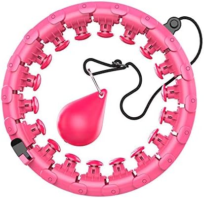 Casche Home Equipment Smart Hula Hoop Gym Fitness with Exercise Ball (Rose Pink, 138)