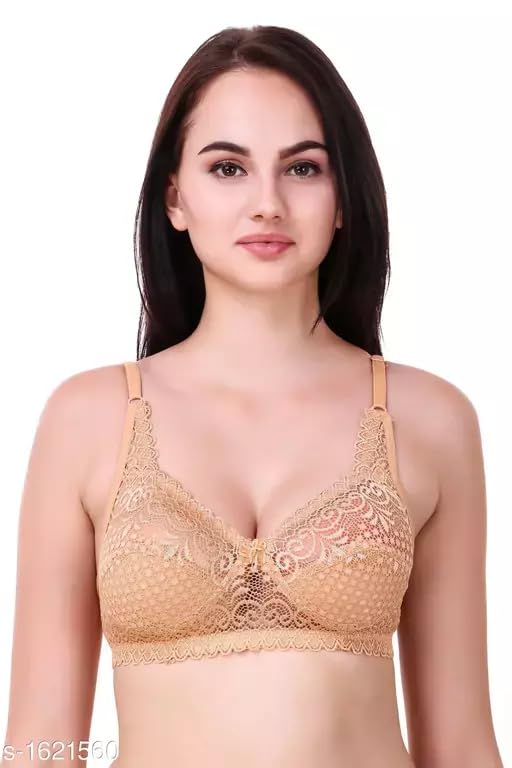 Net Full Coverage Non-Wired Non Padded Women Full Coverage Everyday T-Shirt Bra for Women's & Girl's Skin-image-11