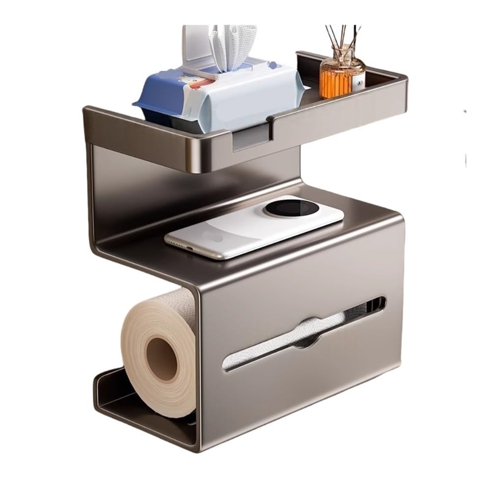 PaperTowel Holder, No-Punch Wall Mounted Paper Towel Holder, Bathroom Shelf Adhesive Organizer