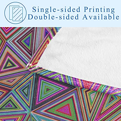 Couverture douce et chaude et triangles colorés un plaid lit d'exception