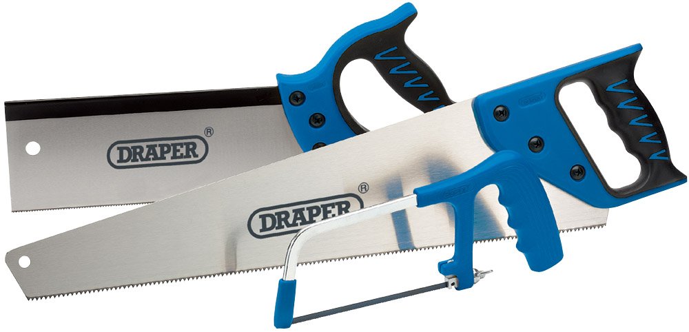 Scies Soft grip Draper 52195 en lot de 3 avec denture affûtée pour coupes nettes et sans effort