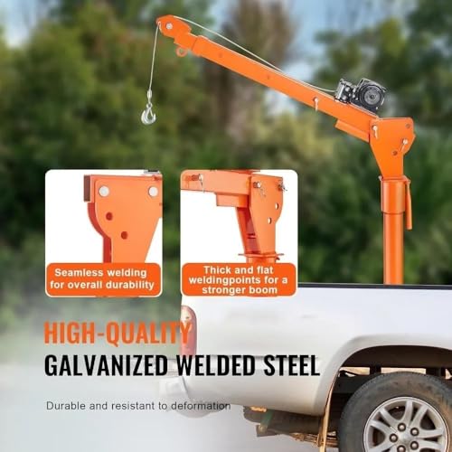 Gru di sollevamento motore per pick-up – capacità 500 kg, braccio girevole a 360° con paranchi elettrici, attrezzatura di sollevamento pesante