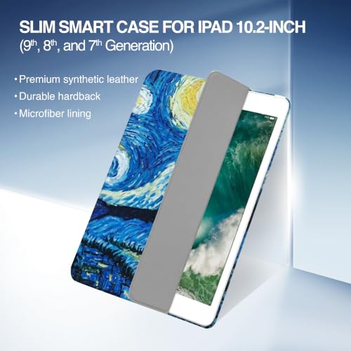 Image of MOCA Case for 10.2 inch iPad 9th 8th 7th Gen 10.2 inch iPads 2021 2020 2019 Launch A2603 A2604 A2605 A2270 A2428 A2429 A2430 A2197 A2198 A2200 Flip Cover (Starry Sky, 10.2 inch iPad 9th 8th 7th Gen)
