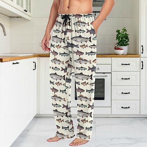 Image of Fisyme Mens Pajama Pants Men's Pajama Bottoms Soft Sleep Lounge Pj Pants