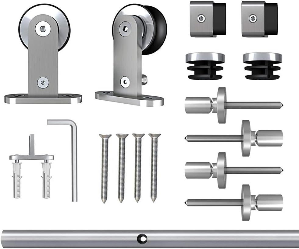 Amazing π₯ JUBEST 5FT Sliding Barn Door Hardware Kit, Modern Stainless Steel Heavy Duty Single Door Track Kit, Top Mount, Anti-Rust, Easy to Install,Fit 30 Wide Door Panel Crazy Clearance JUBEST 5FT Sliding Barn Door Hardware Kit, Modern Stainless Steel Heavy Duty Single Door Track Kit, Top Mount, Anti-Rust, Easy to Install,Fit 30 Wide Door Panel