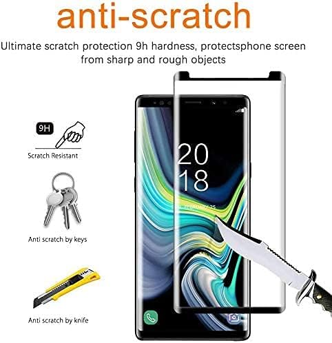 [2 Pack] Galaxy Note 9 Screen Protector,9H Hardness,3D Curved, Easy Install,Bubble-Free, Scratch-Resistant for Note 9 Tempered Glass Film Screen Protector