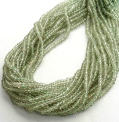 Améthyste verte véritable en perles rondelles facettées de 3mm [E1728] - 2