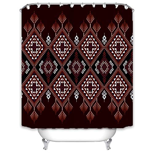 Rideau de douche polyester imperméable lavable avec crochet de rideau pour baignoire
