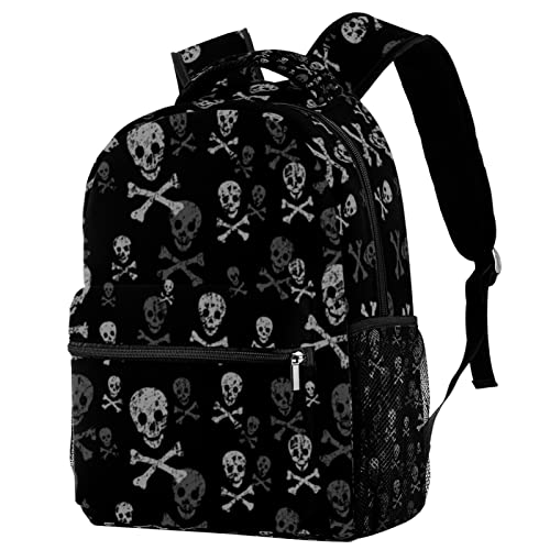 Skull And Bones Backpacks Boys Girls School Book Bag Travel Hiking Camping Daypack Rucksack