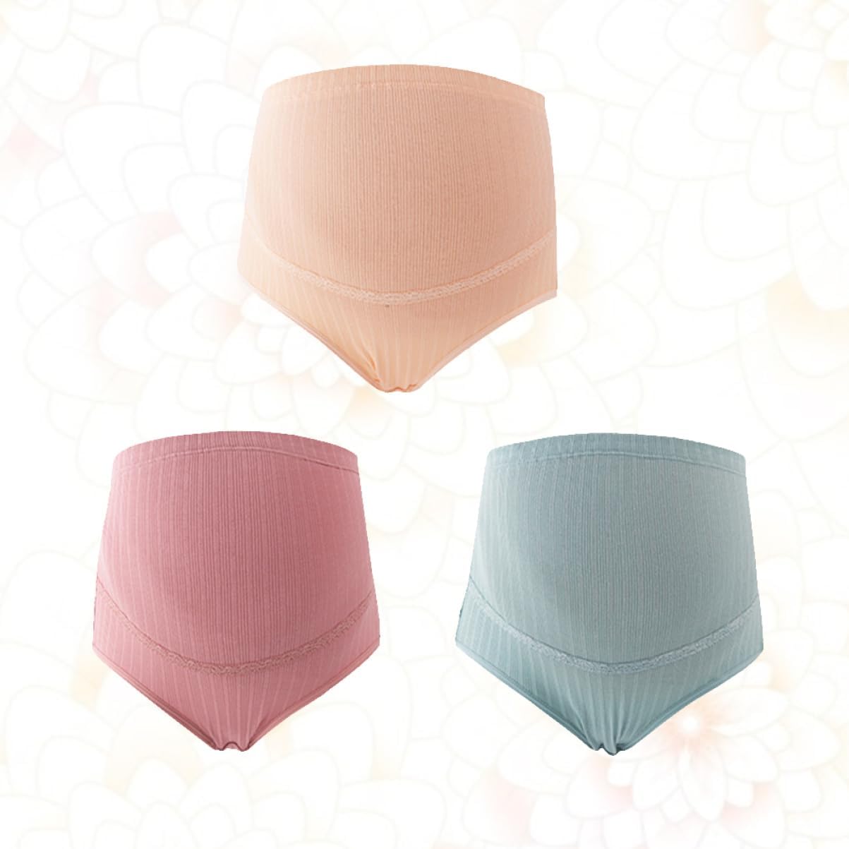 3pcs Cotton Maternity Underwear High Waist Loungewear Belly Band Pregnancy Support Assorted Color