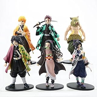 6pcs Demon Slayer Figures,6.3 inch Demon Slayer Action Figure PVC Toys Kochou Shinobur Anime Puppets Figure - Handmade Demon Slaver Dolls for Table Office Collection…