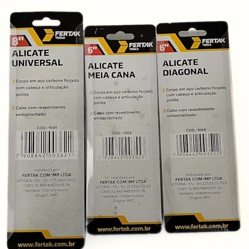 Kit Jogo 3 Alicates - 1 Alicate Universal 8